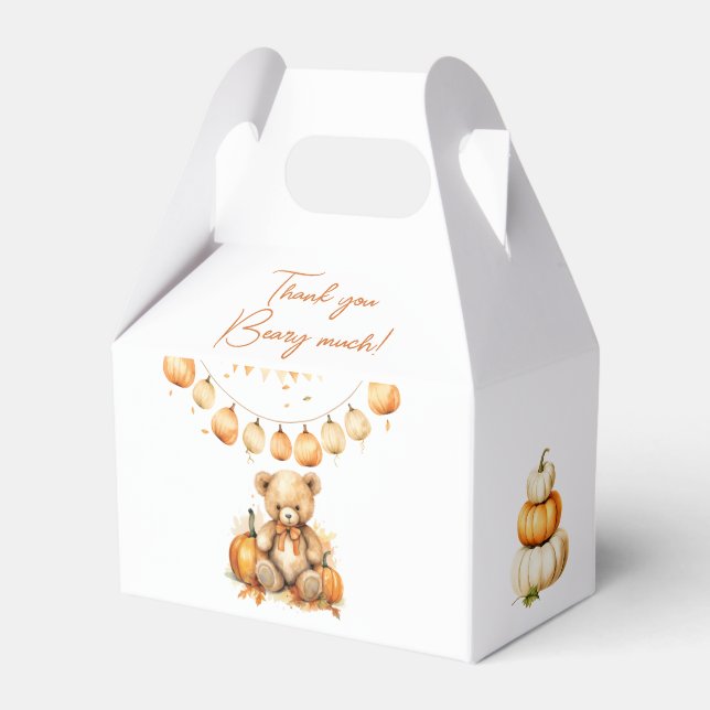 Ballotins Bear Citrouille Bearly Wait Baby ShowerFavor Box (Verso)