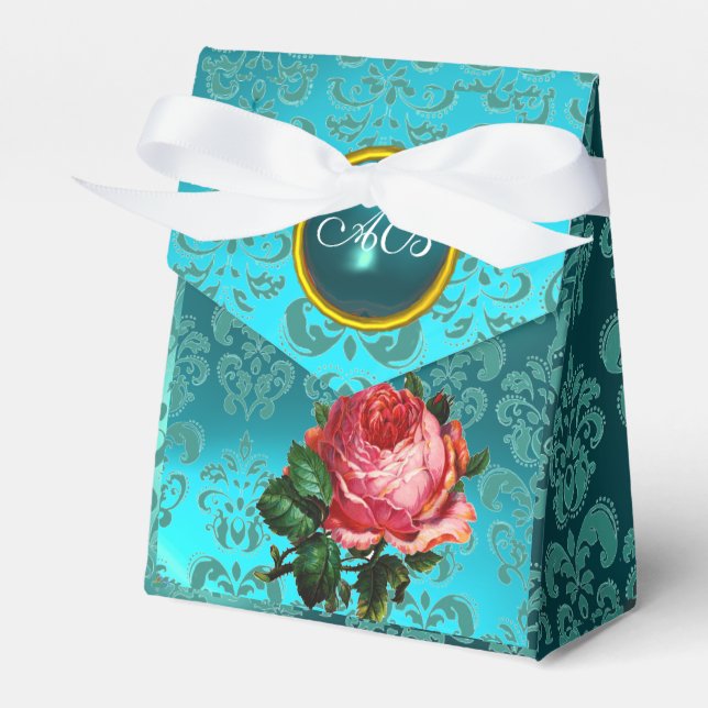 BALLOTINS BEAU ROSE ROSE ROSE, TURQUOISE DAMASK BLEU GEM MON (Verso)