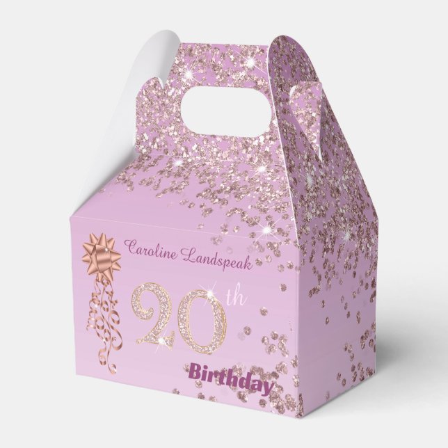 Ballotins Beautiful Rose Gold Glitter Ribbon 20th Birthday (Verso)