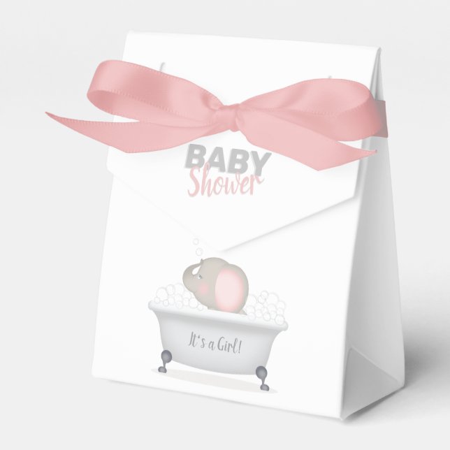Ballotins Bébé Eléphant bulle Baby shower fille bain (Verso)