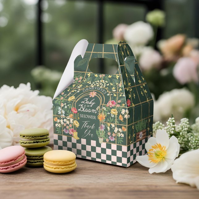 Ballotins Bébé en Fleur Baby shower Floral Jardin Serre (Baby in Bloom Baby Shower Floral Garden Greenhouse Favor Boxes)