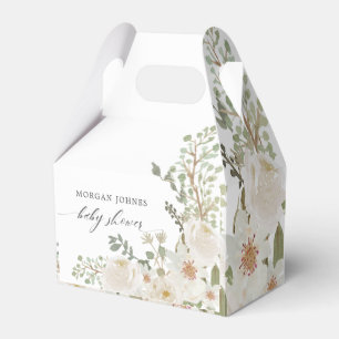 Ballotins bébé en fleur d'ivoire baby shower fleuri