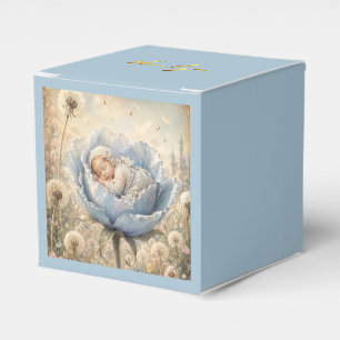 Ballotins Bébé endormi fleur bleue Merci
