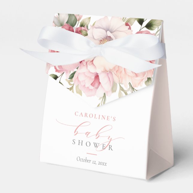 Ballotins Bébé rose Floral En Fleur Baby shower Fille (Verso)