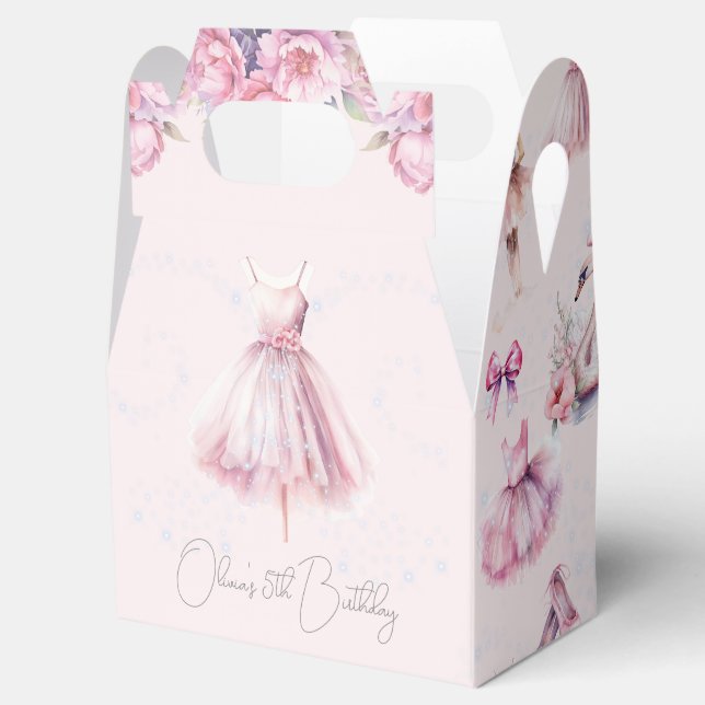Ballotins Belle Ballerina rose personnalisée Anniversaire (Ouvert)