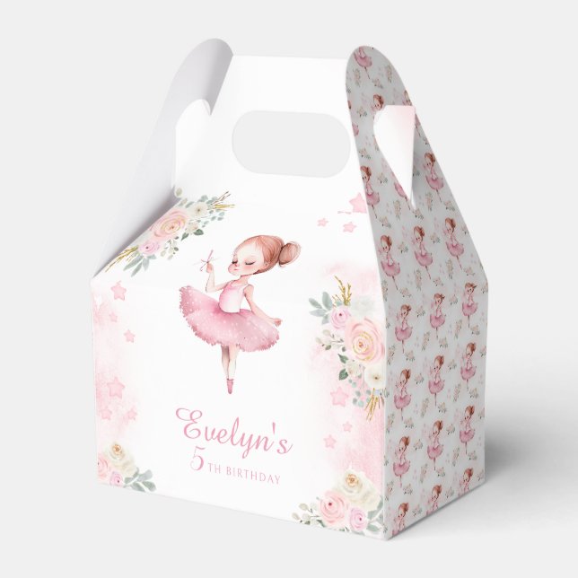 Ballotins Belle ballerine rose anniversaire merci ballotin (Verso)
