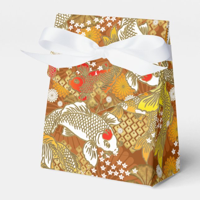 Ballotins Belle boîte de faveur japonaise d'impression koi (Verso)