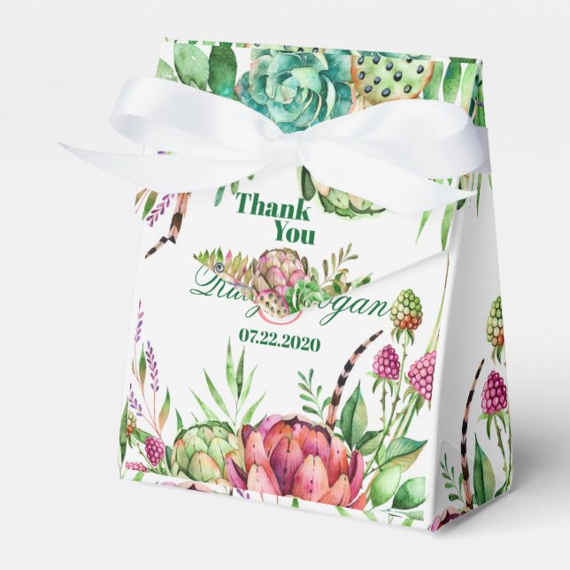 Ballotins Belle Succulents Mariage Favor Box (Verso)