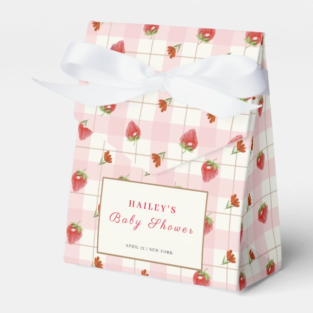 Ballotins Berry aux fraises roses En vichy Baby shower sucré (Verso)