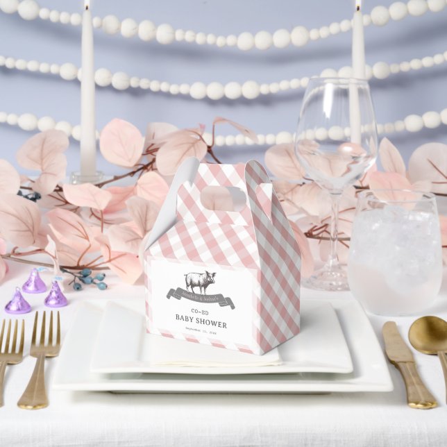 Ballotins Bibs & Ribs BBQ Rustique Rose En vichy Baby shower (Mariage)