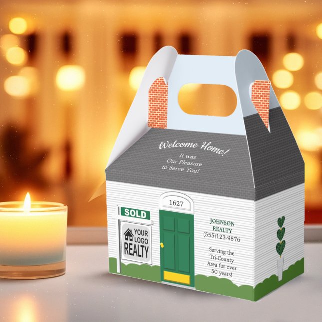 Ballotins Bienvenue à la maison Logo d'agent immobilier en b (Créateur téléchargé)