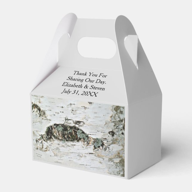 Ballotins Birch Wood Nature Mariage Faveur Boîtes (Verso)