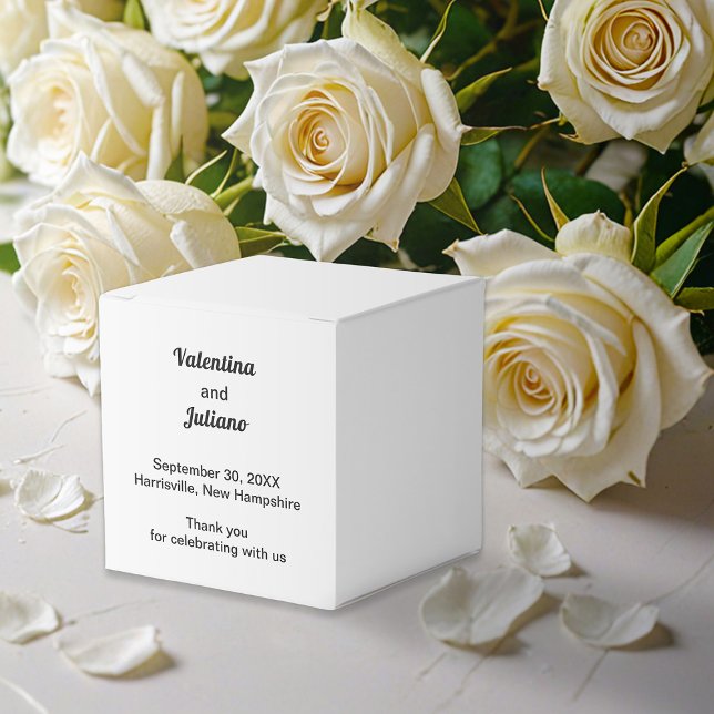 Ballotins Black and White Typography Wedding Favor Box (Black and white wedding favor box)