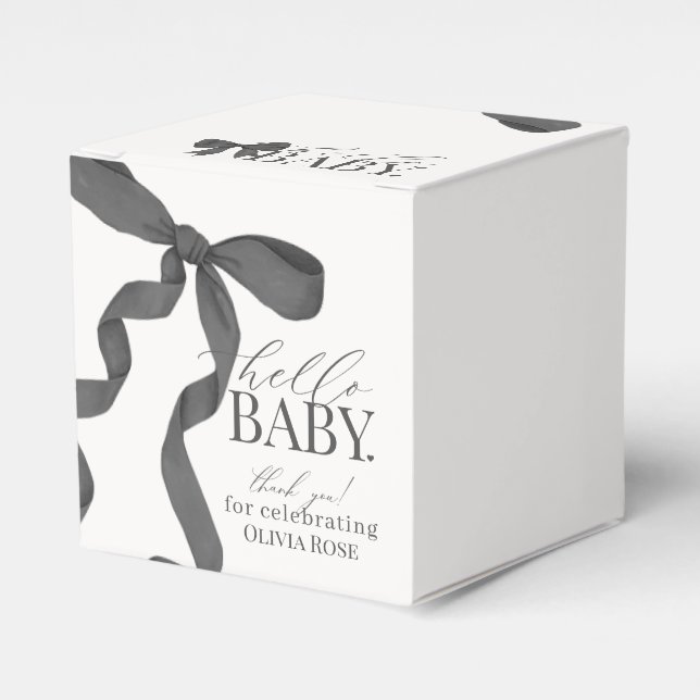 Ballotins Black Coquette Bow Girl Baby shower cadeau (Verso)