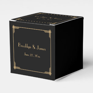 Ballotins Black Great Gatsby Art Déco Mariage Faveur Boxes