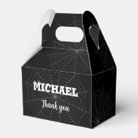 Black grey spider web Halloween motif Votre nom