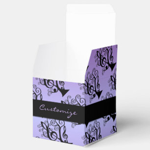 Ballotins Black & Purple Music Treble Clef Tree Cube Box