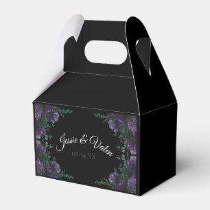 Ballotins Black Violet Floral Élégant Mariage Gothique