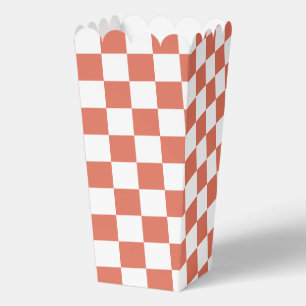 Ballotins Blanc avec motif carré en terre cuite Popcorn