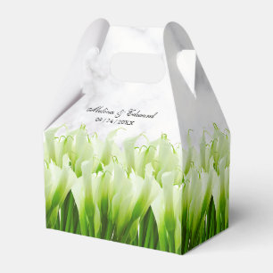 Ballotins Blanc Calla Lily Florals Boîte de mariage Favor