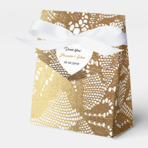 Ballotins Blanc Golden Glam Lace Mariage Favoriser Merci