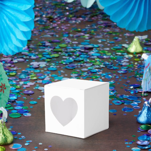 Ballotins blancs personnalisés - Style Coeur 2x2x2 (Fête)