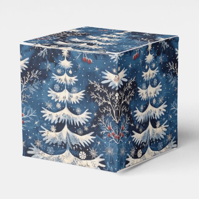 Ballotins Bleu Blanc Arbre de Noël Boîte cadeau de vacances (Verso)