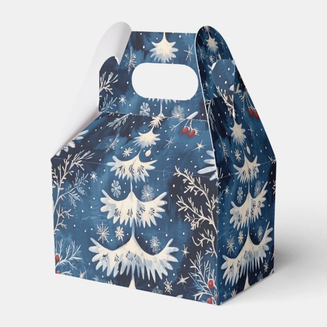 Ballotins Bleu Blanc Arbre de Noël Boîte cadeau de vacances (Verso)