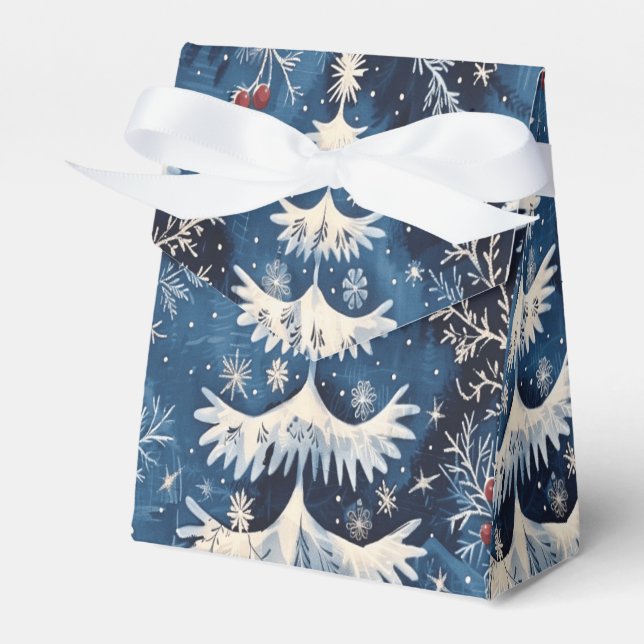 Ballotins Bleu Blanc Arbre de Noël Boîte cadeau de vacances (Verso)