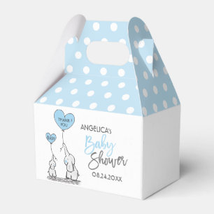 Ballotins Bleu Blanc Polka Dot Elephant Baby shower garçon