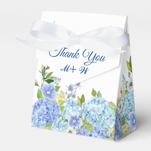 Ballotins Bleu clair Hydrangea Floral Cadeau Mariage Favor B (Verso)