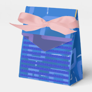 Ballotins Bleu cool bleu or rose rayures géométriques