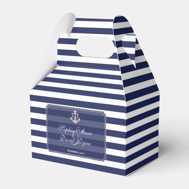 Ballotins Bleu de marine Nautique Mariage d'argent (Verso)