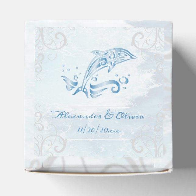 Ballotins Bleu Dolphin mariage Faveur boîte (Haut)