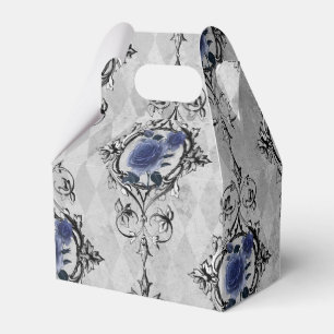 Ballotins Bleu marine et argent Victorian Floral Damask