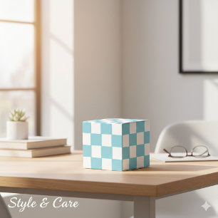 Ballotins Bleu Œuf de Robin avec Motif Carré Blanc Classique