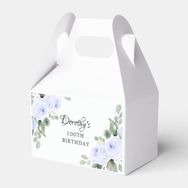 Ballotins Bleu Rose Floral Vert Eucalyptus 100e anniversaire (Verso)
