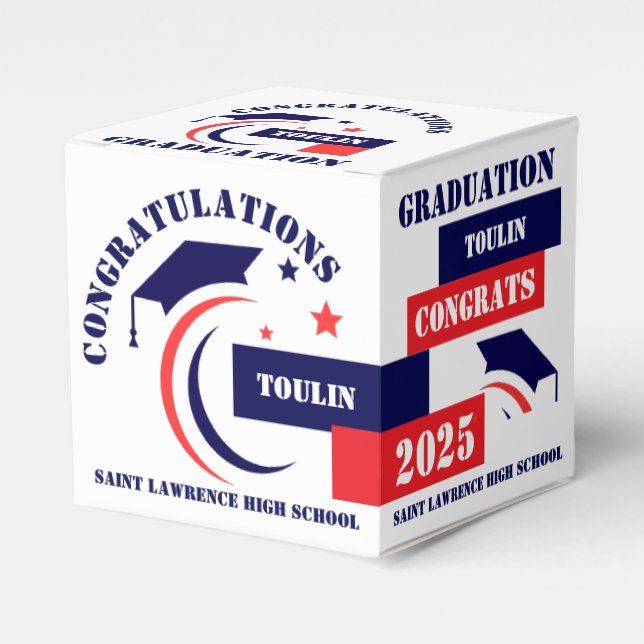 Ballotins Bleu Rouge Blanc Graduation 2025 Personnalisé Fête (Verso)