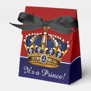 Ballotins Bleu rouge or Couronne Petit Prince Baby shower ga
