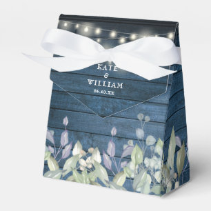 Ballotins Bleu Rustique Chaîne Lumières Verdure Mariage de f