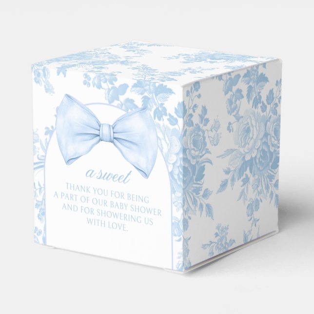 Ballotins Bleu Toile Bow Cravate bébé garçon douche Ballotin (Arrière)
