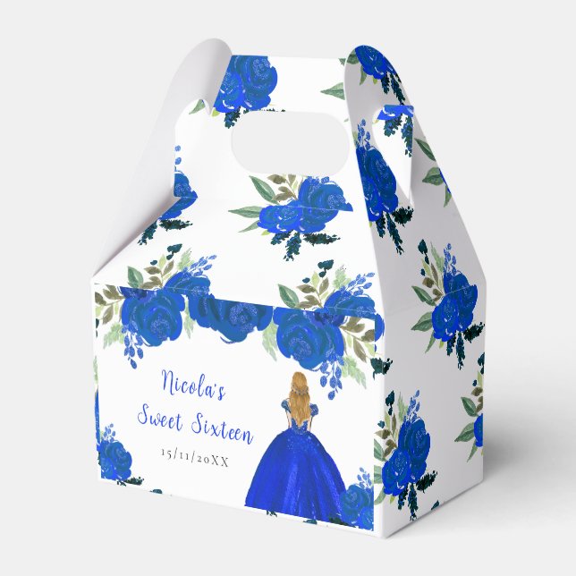 Ballotins Blonde Hair Princess Blue Floral Sweet sixteen (Verso)