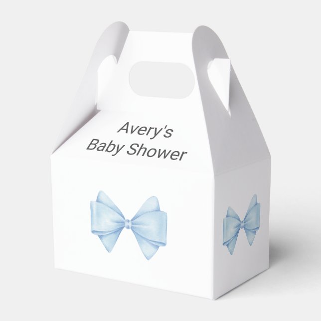Ballotins Blue Bow Modern Boy Baby shower (Verso)