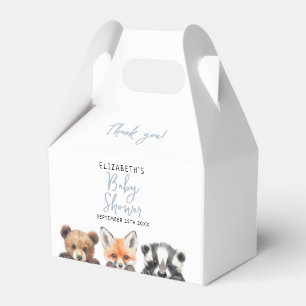 Ballotins Blue Cute Aquarelle Bois Baby shower Animaux