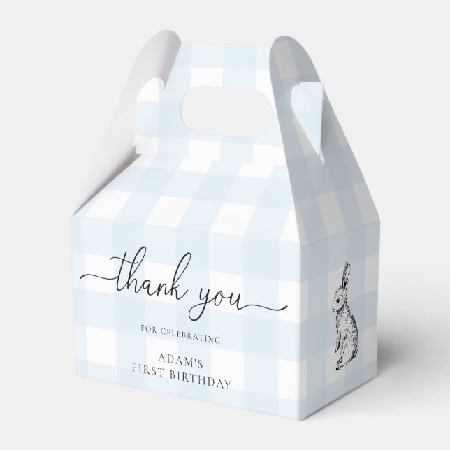 Ballotins Blue En vichy Bunny Anniversaire Merci Ballotin (Verso)