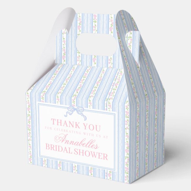 Ballotins Blue Fancy Floral Bridal Shower Gable Favor (Recto)