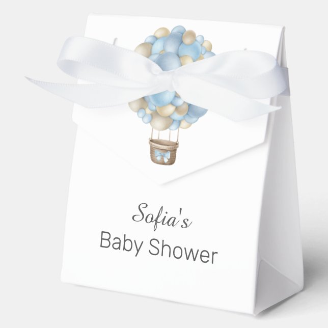 Ballotins Blue Hot Air Balloon Boy Baby shower (Recto)