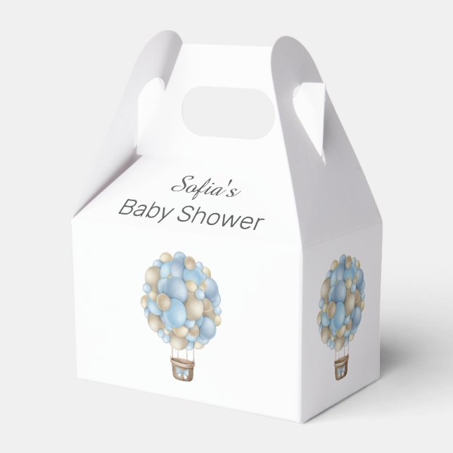 Ballotins Blue Hot Air Balloon Boy Baby shower (Verso)