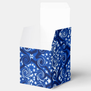Ballotins Blue Stars and Swirls Motif Cube Ballotin