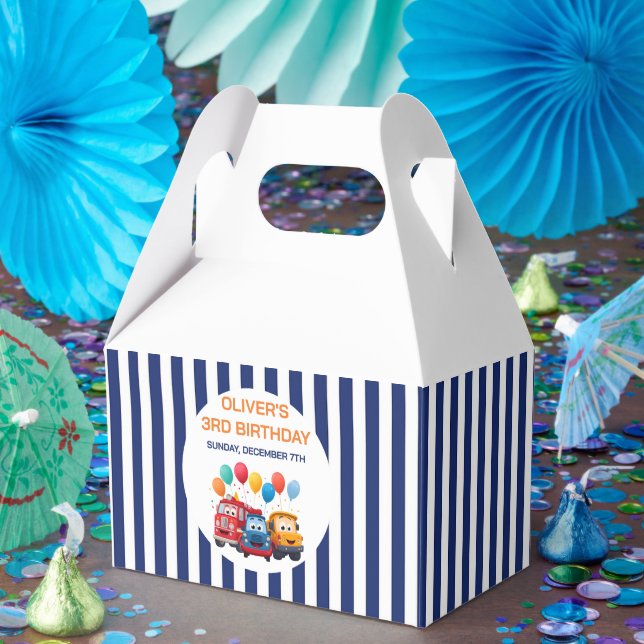 Ballotins Blue Striped Truck Birthday Theme (Fête)